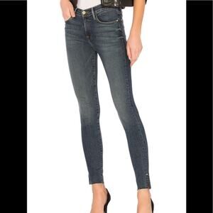 Frame Le High Skinny Pelton Blue Denim High Rise Jeans Size 26